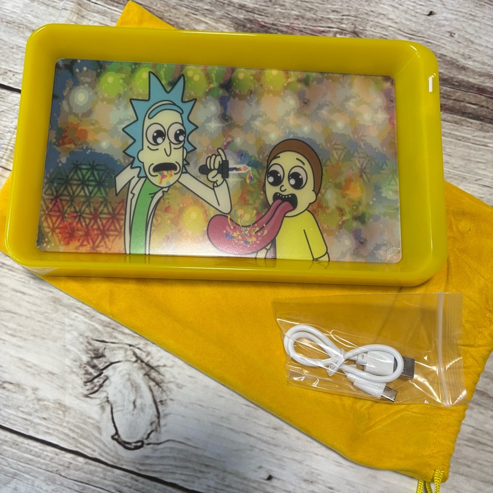 Yellow Rick and Morty Rolling Tray